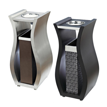 Dustbin en acier inoxydable et en cuir pour le hall (YW0059)